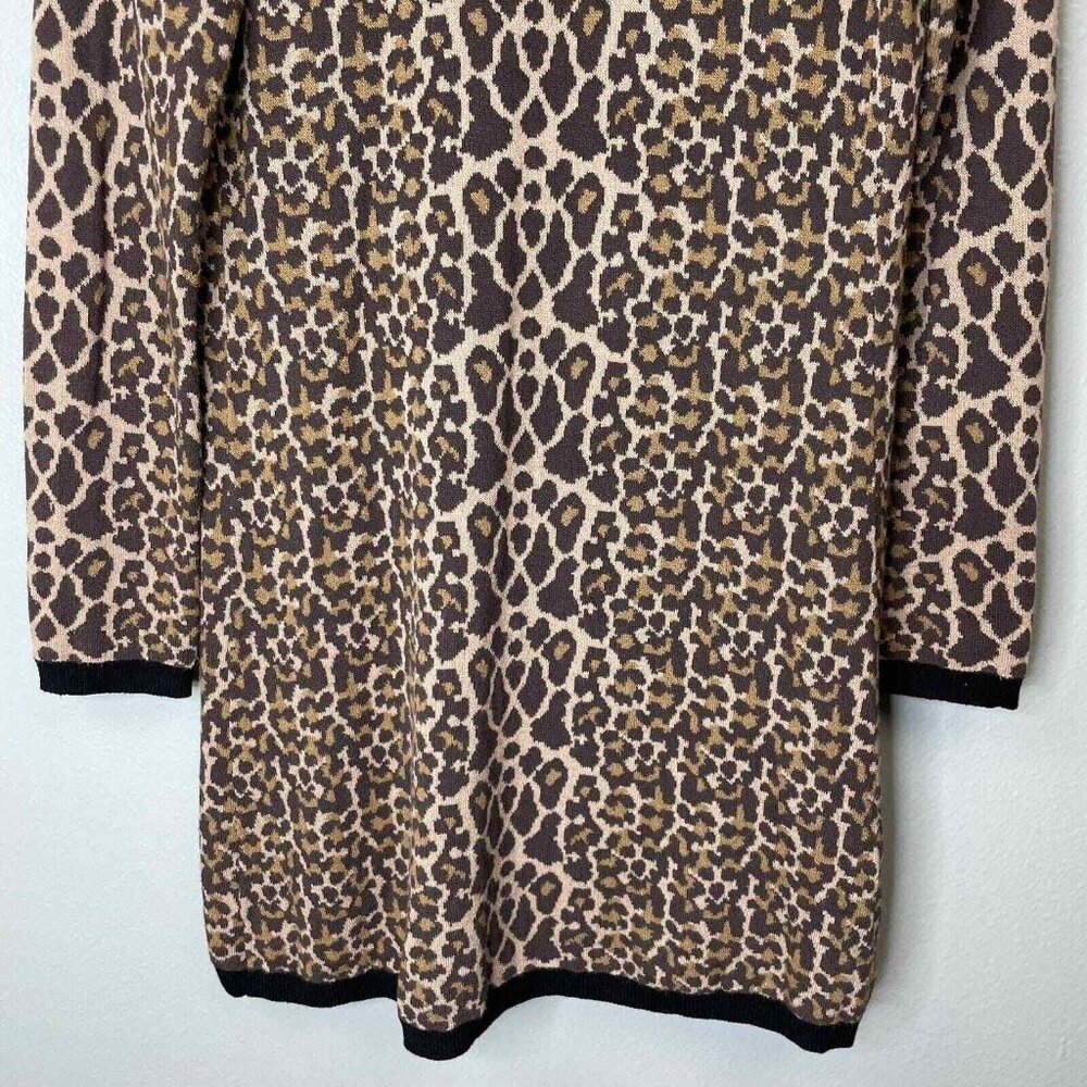 Soft Surroundings Leopard Cardigan Sweater Womens Small Brown Long Sleeve Open - Picture 3 of 11